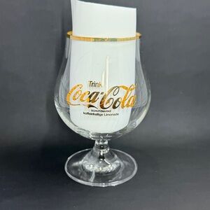Trink Coca Cola Schutzmarke Koffeinhaltige Limonade 0.3l Gold Rimmed Bar Glass